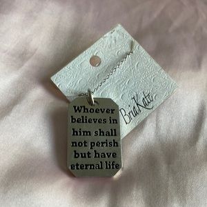 ON HOLD FOR CUSTOMER  - NWT BRIA KATE Bible verse silver necklace